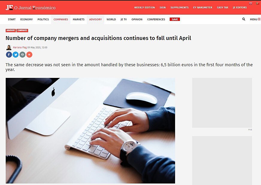 Number of company mergers and acquisitions continues to fall until April